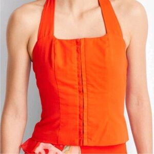 Women's Orange Halter Top